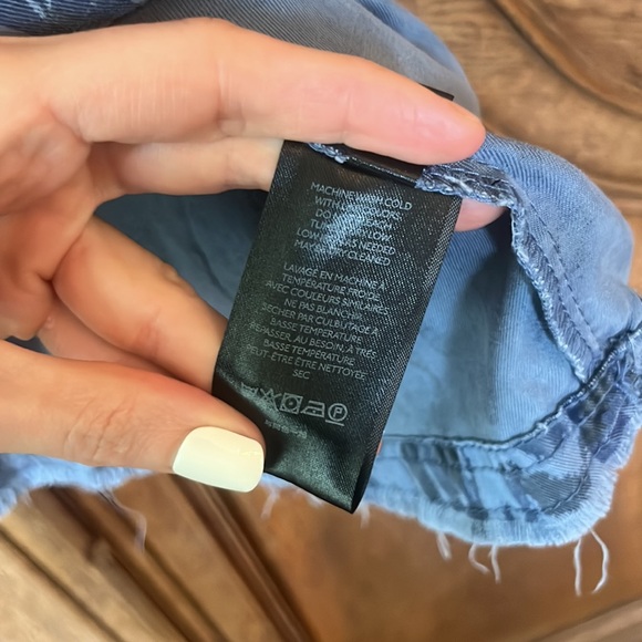 Anthropologie Jenee Tiered Tunic Dress Blue Animal Print Denim - Picture 11 of 16